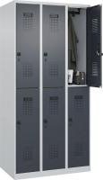 Doppelst. Schrank EVOLO
bodenstehend
RAL7035/7016, 3x2Abteile
