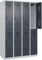 Doppelst. Schrank EVOLO
bodenstehend
RAL7035/7016, 4x2Abteile