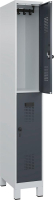 Doppelst. Schrank EVOLO
mit 100 mm hohen Füßen
RAL7035/7016, 1x2Abteile