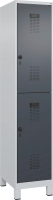 Doppelst. Schrank EVOLO
mit 100 mm hohen Füßen
RAL7035/7016, 1x2Abteile