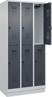 Doppelst. Schrank EVOLO
mit 100 mm hohem Sockel
RAL7035/7016, 3x2Abteile