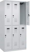 Doppelst. Schrank EVOLO
bodenstehend
RAL7035/7035, 3x2Abteile