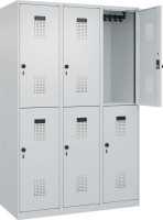 Doppelst. Schrank EVOLO
bodenstehend
RAL7035/7035, 3x2Abteile