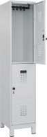 Doppelst. Schrank EVOLO
mit 100 mm hohen Füßen
RAL7035/7035, 1x2Abteile