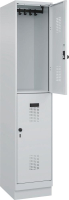 Doppelst. Schrank EVOLO
mit 100 mm hohem Sockel
RAL7035/7035, 1x2Abteile