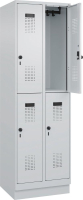 Doppelst. Schrank EVOLO
mit 100 mm hohem Sockel
RAL7035/7035, 2x2Abteile