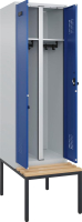 S/W-Gard.-Schrank EVOLO
mit untergeb. Sitzbank
RAL 7035/5010, 2 Abteile