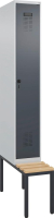 Garderobenschrank EVOLO
mit untergeb. Sitzbank
RAL 7035/7016, 1 Abteil