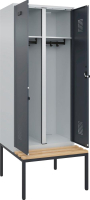 S/W-Gard.-Schrank EVOLO
mit untergeb. Sitzbank
RAL 7035/7016, 2 Abteile