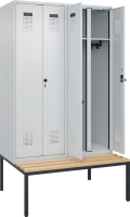 S/W-Gard.-Schrank EVOLO
mit untergeb. Sitzbank
RAL 7035/7035, 4 Abteile