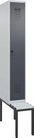 Garderobenschrank EVOLO
mit U.-Bank, KST-Leisten
RAL 7035/7016, 1 Abteil