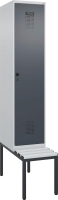 Garderobenschrank EVOLO
mit U.-Bank, KST-Leisten
RAL 7035/7016, 1 Abteil