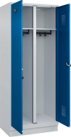 S/W-Gard.-Schrank EVOLO
mit 100 mm hohem Sockel
RAL 7035/5010, 2 Abteile
