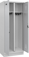 S/W-Gard.-Schrank EVOLO
mit 100 mm hohem Sockel
RAL 7035/7035, 2 Abteile