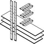 Lagerregal f. MC, 2000 mm
3 Holzböden 2000 x 500 mm