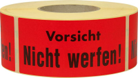 Hinweis Etiketten
Vorsicht nicht werfen
1.000 Stk/Rolle