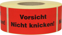 Hinweis Etiketten
Vorsicht Nicht knicken
1.000 Stk/Rolle