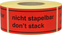 Hinweis Etiketten
nicht stapelbar
1.000 Stk/Rolle