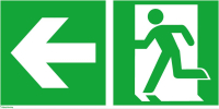 Fluchtwegschild Alu
B400xH200 mm Notausgang
links mit Pfeil links