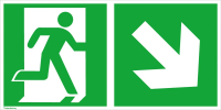 Fluchtwegschild Alu
B300xH150 mm Notausgang
links mit Pfeil rechts
