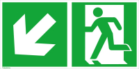 Fluchtwegschild Alu
B300xH150 mm Notausgang
links mit Pfeil links
