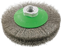 FORMAT-Stahldraht-Kegelbürste
rostfrei gewellt 110 mm x M14
0.20mm Drahtst.  P7025.1100