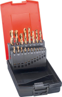 Kurzbohrer-Set HSSE
GoldOxid 19-teilig
um 0,5 steigend 1-10,0mm