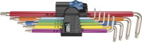 Winkelschraubendreher-
Satz lang Edelstahl
9-teilig T8-T40
Halfefunktion Color Wera