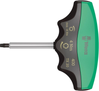 Drehmomentindikator
mit T-Griff
T20x60mm 4Nm Wera