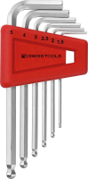 Winkelschraubendreher-
Satz im Kunststoffhalter
6-teilig 1,5-5mm
Kugelkopf PB Swiss Tools