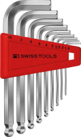 Winkelschraubendreher-
Satz im Kunststoffhalter
9-teilig 1,5-10mm
Kugelkopf PB Swiss Tools