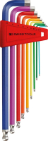 Winkelschraubendreher-
Satz im Kunststoffhalter
9-teilig 1,5-10mm Rainbow
Kugelkopf PB Swiss Tools