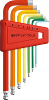 Winkelschraubendreher-
Satz im Kunststoffhalter
7-teilig 1,5-8mm Rainbow
Kugelkopf PB Swiss Tools