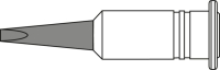 Ersatz-Lötspitze meißelförmig
gerade vern. 2.4 mm P9153.0105
(f. Gaslötset INDEPENDENT 100)