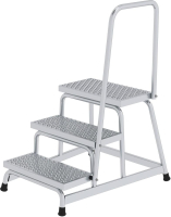 Alu-Arbeitspodest
3 Stufen R13 m.Handlauf
Podesthöhe 0,60 m