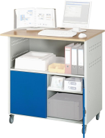Computer-Tisch
B1100xT800xH1100 mm
RAL 7035/5010 mobil