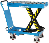 Hubtischwagen m. Rollenb.
Tischmaß: 1025x535
500 kg Tragfähigkeit