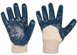 B-NITRIL-Schutzhandschuh 
BlueSun blau teilbeschichtet
mit Strickbund - EN 388 - Detail 1