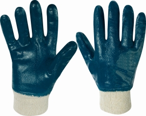 B-NITRIL-Schutzhandschuh 
BlueFly blau vollbeschichtet
mit Strickbund - EN 388 - Detail 1