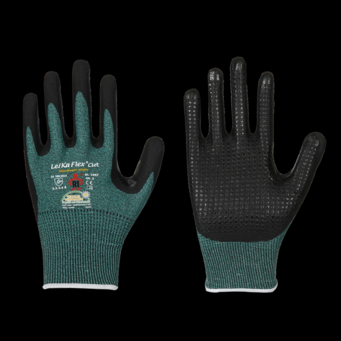 Nitril-Schnittschutzhandschuh
GREENCUT* - grün/schwarz
mit Noppenbeschichtung
EN 388 Schnittschutz-Level B - Detail 1
