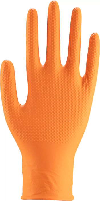 NITRIL-Einweghandschuh orange 
THOR POWERGRIP 240 mm - EN 374
50-Stück Spenderbox - Detail 1