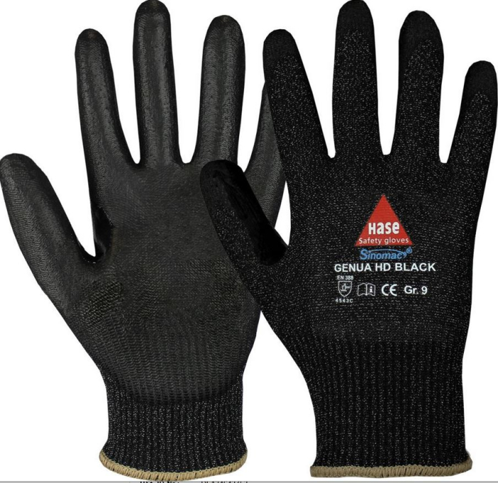 PU-Schnittschutzhandschuh 
GENUA HD BLACK schwarz/schwarz
EN 388 Schnittschutz-Level D - Detail 1