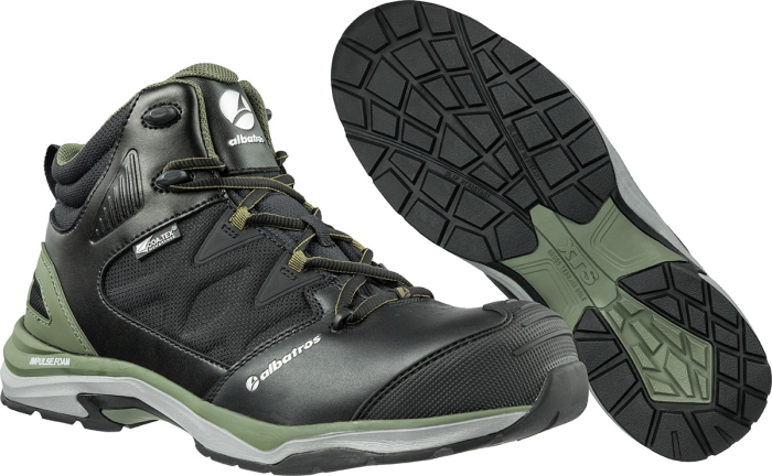 Sicherheitshalbsstiefel
Mod. WOOD STAR Mid oliv/schwarz
EN ISO 20345 S3 ESD HRO SRC - Detail 1