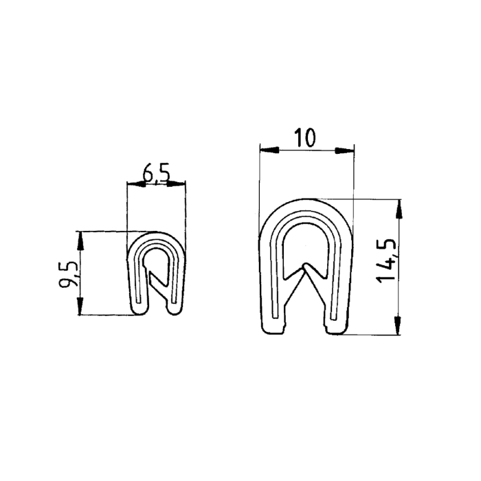 FORMAT-Kantenschutzprofil
schwarz - 1-4.5 mm Klemmber.
mit Metallklemmband - Detail 1