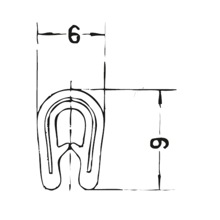Kantenschutzprofil 6.0x6.0 mm
Klemmb. 0.5-1.5 mm - schwarz - Detail 1