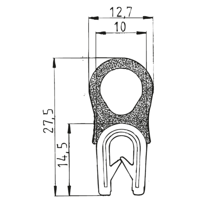 Kantenschutz m. Di.-Profil
27.5x12.7mm/1-4.5mm Klemmb. - Detail 1