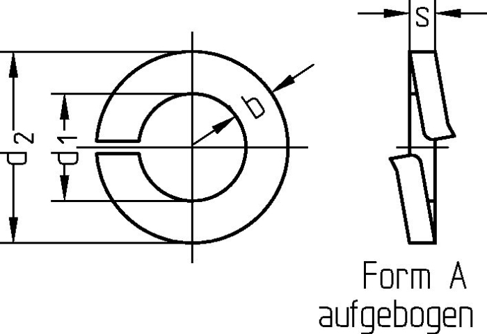 DIN 127 vz. A 14
Federring Form A - Detail 1