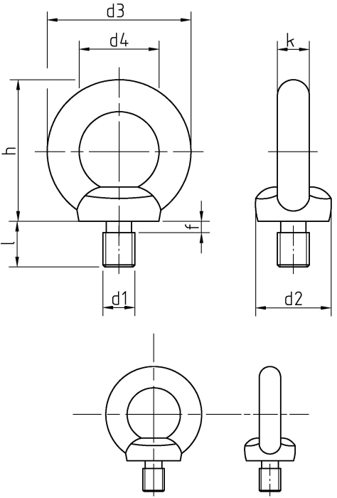 DIN 580 C15E vz. M 16
Ringschraube - Detail 1