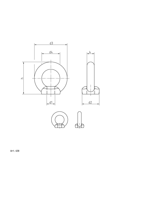 DIN 582 C15E vz. M 16
Ringmutter - Detail 1