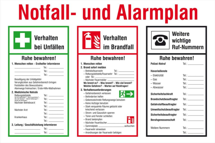 Notfall- und Alarmplan
B600xH400 mm
Kunststoff - Detail 1
